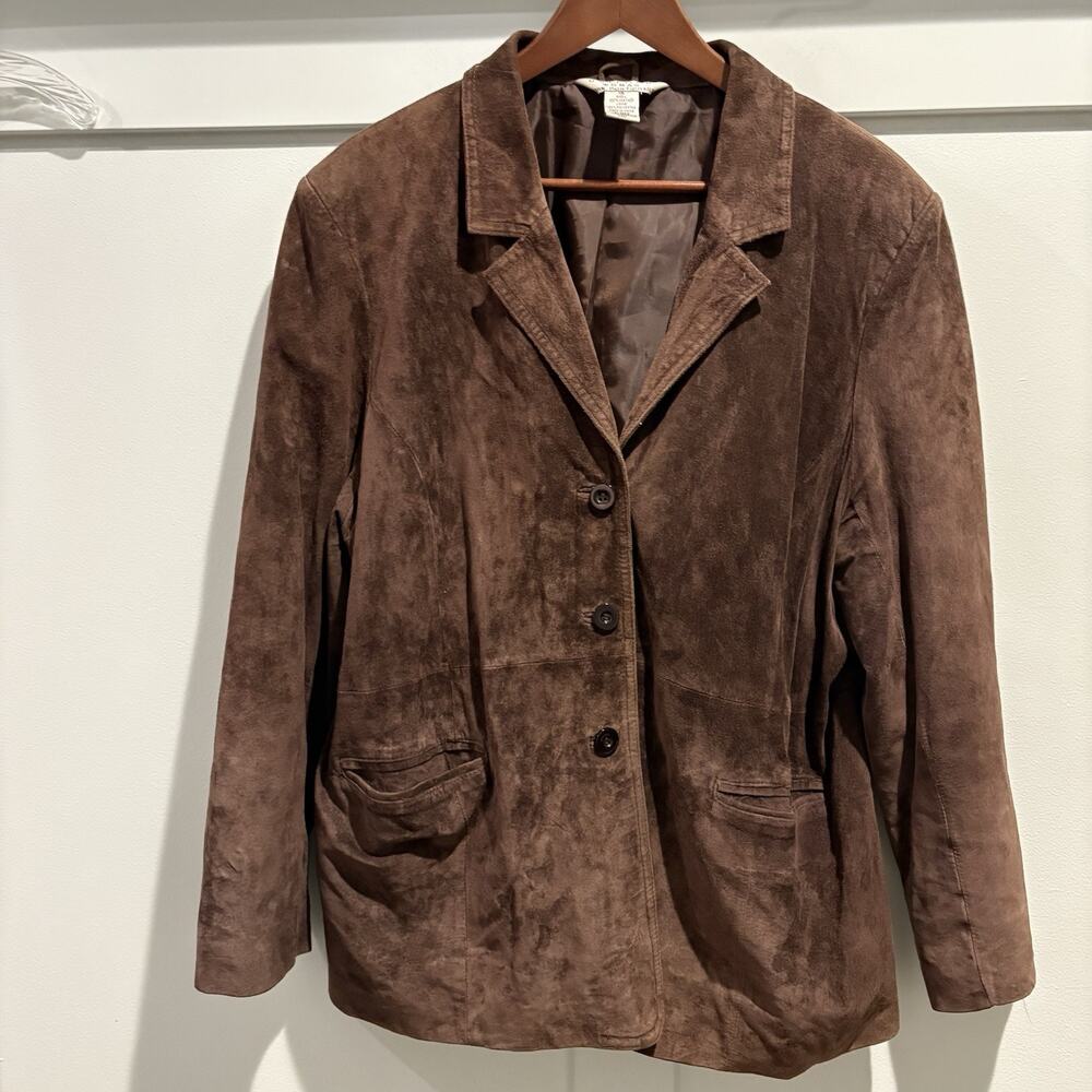 Vtg Suede Jacket Women 18 Brown Blazer John Paul Richard Western Festival Boho